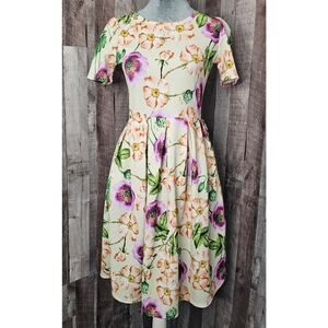 LuLaRoe Amelia Floral Spring Tropical Flower Summer DRESS Women's size Small NEW